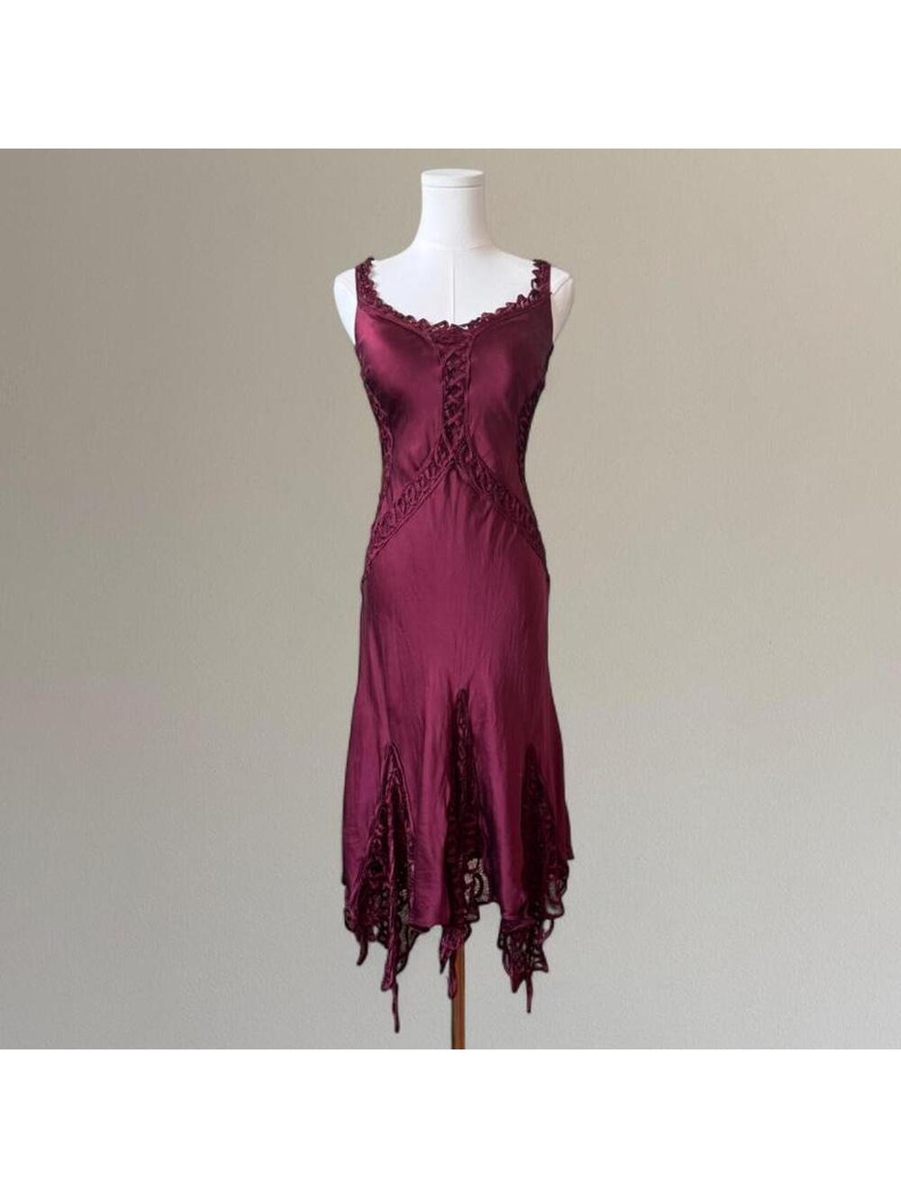 Vintage, Sue Wong 100% silk midi dress